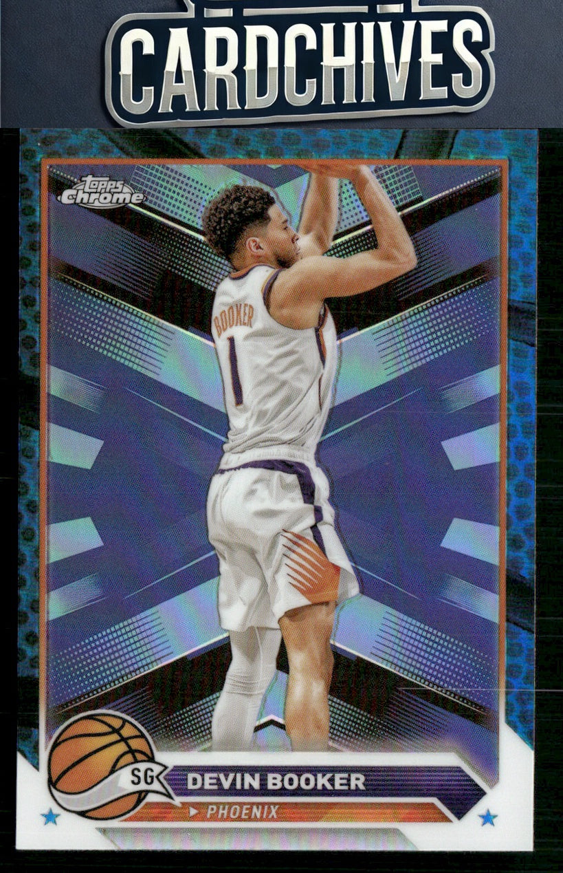 Devin Booker 2023-24 Topps Chrome #181 Blue Basketball Refractors