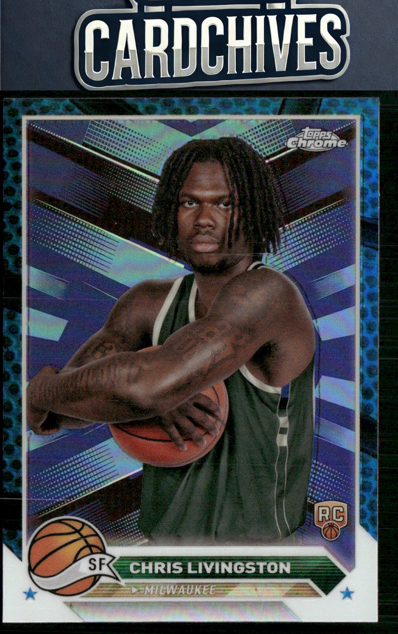 Chris Livingston 2023-24 Topps Chrome #46 Blue Basketball Refractors Rookie RC