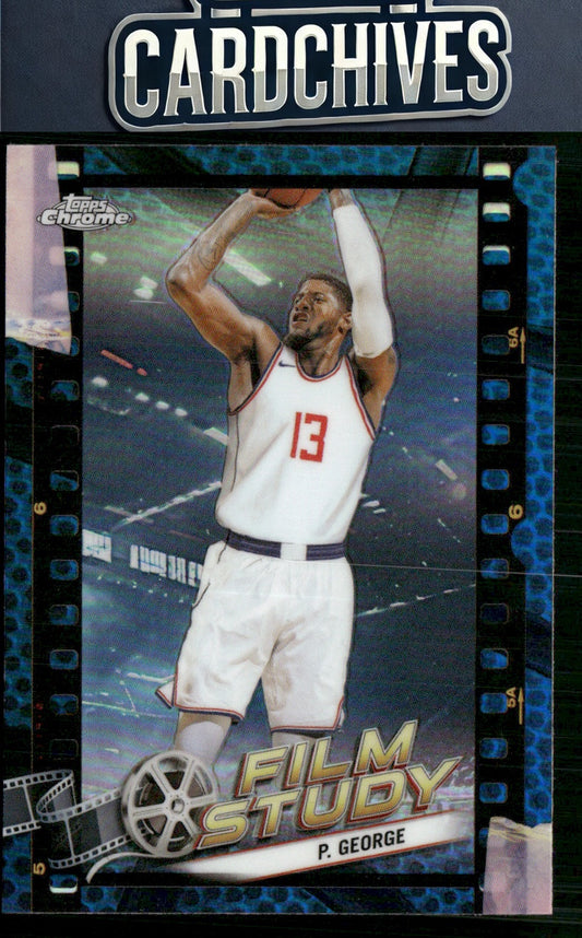 Paul George 2023-24 Topps Chrome #FS-10 Film Study Refractor Blue Basketball