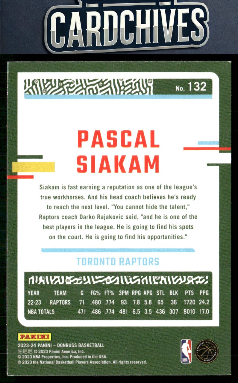 Pascal Siakam 2023-24 Donruss #132 Yellow Flood