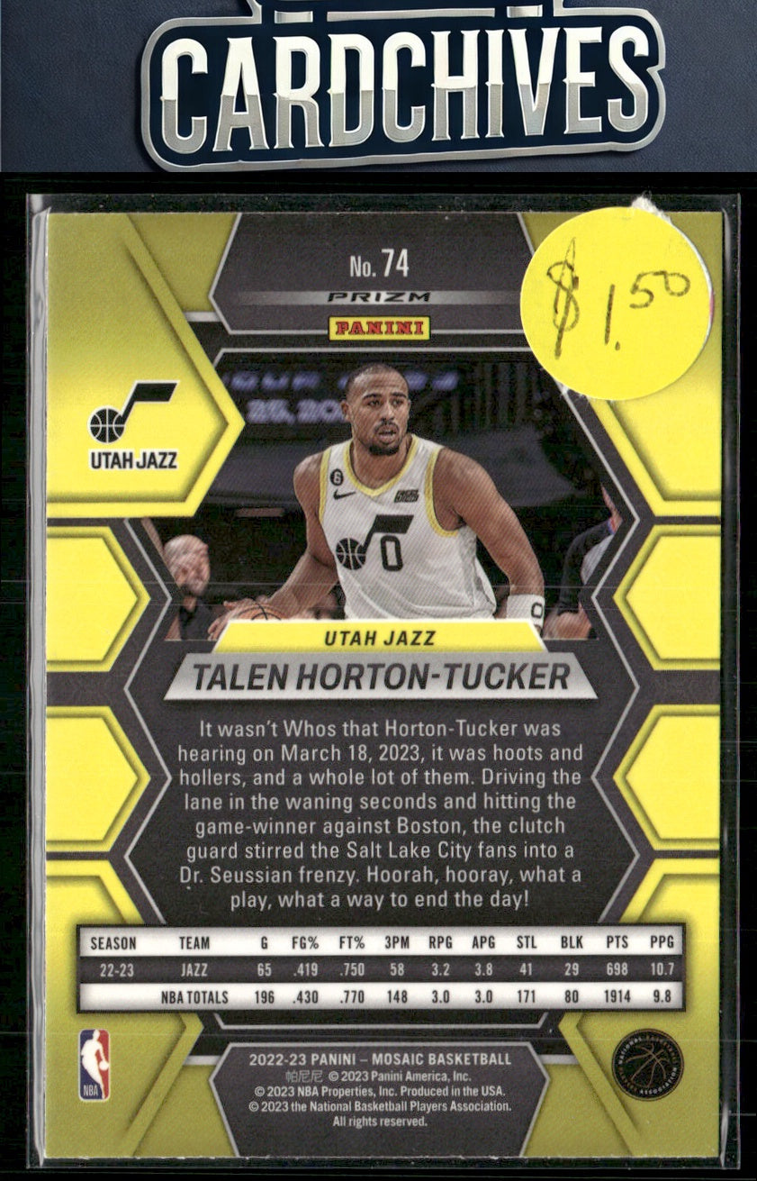 Talen Horton-Tucker 2022-23 Panini Mosaic #74 Reactive Blue