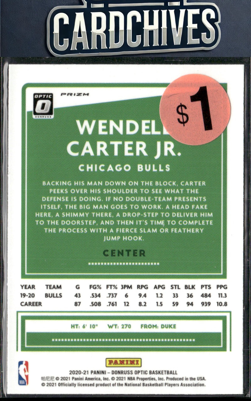 Wendell Carter Jr. 2020-21 Donruss Optic #34 Silver Pulsar