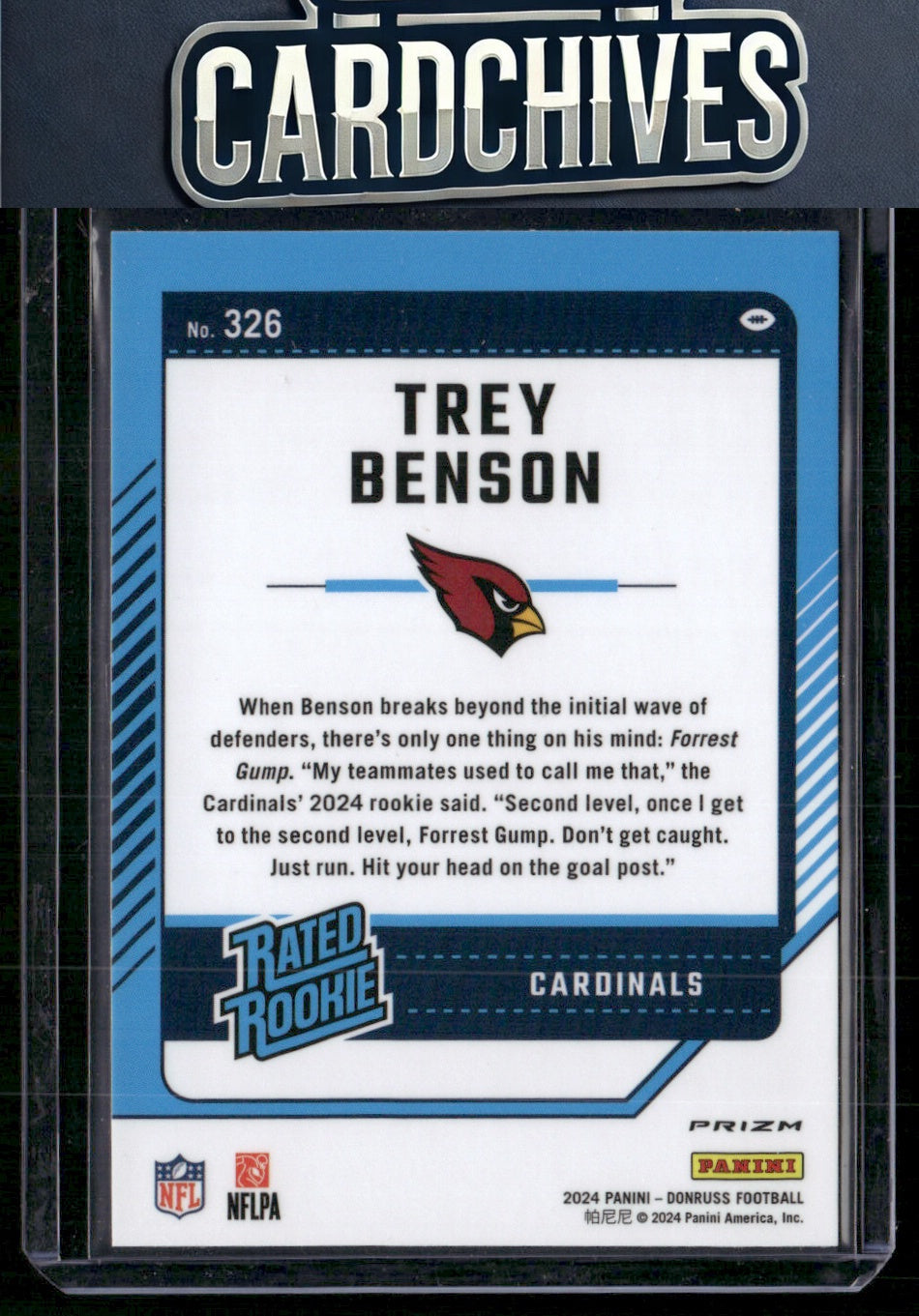 Trey Benson 2024 Donruss #326 Optic Rated Rookies Preview Red Wave Rookie RC