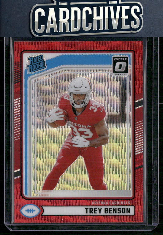 Trey Benson 2024 Donruss #326 Optic Rated Rookies Preview Red Wave Rookie RC