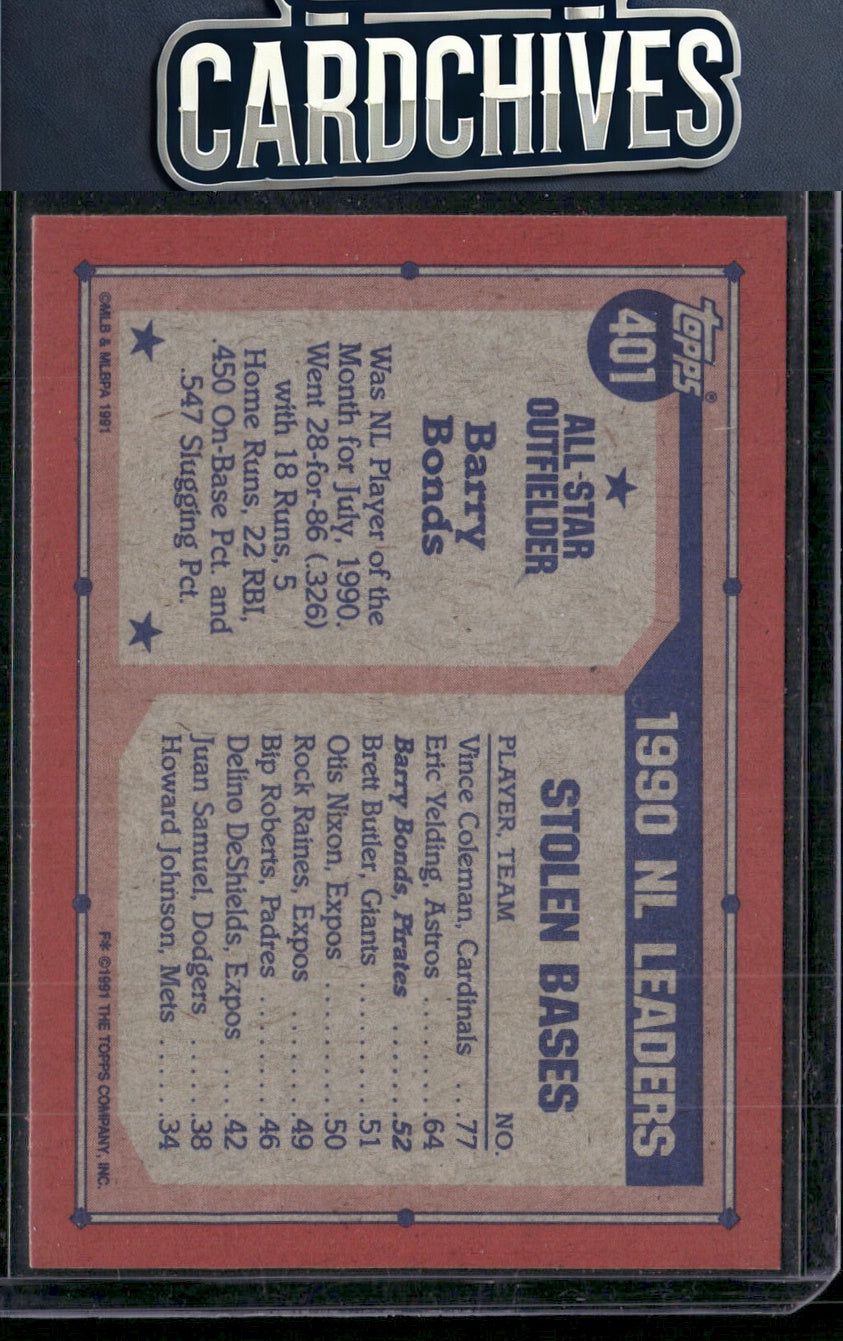 Barry Bonds 1991 Topps #401