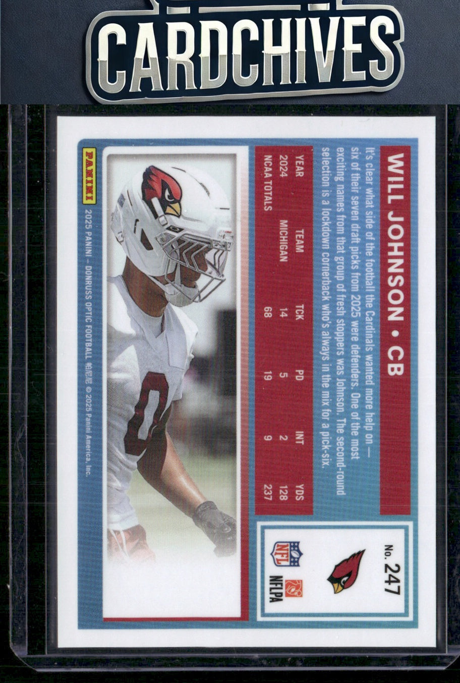 Will Johnson 2025 Donruss Optic #247 Rookie RC