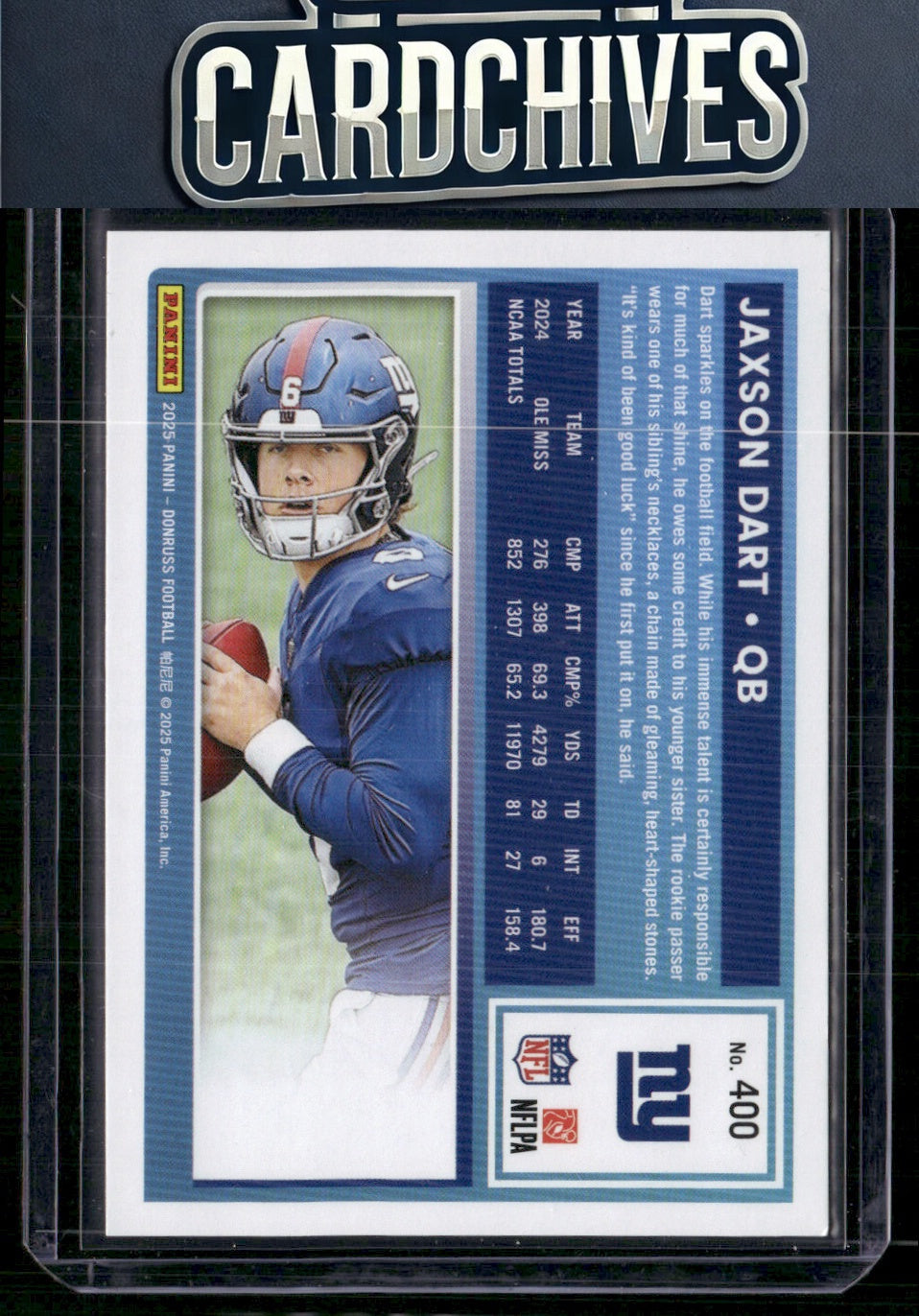 Jaxson Dart 2025 Donruss #400 Rookie RC