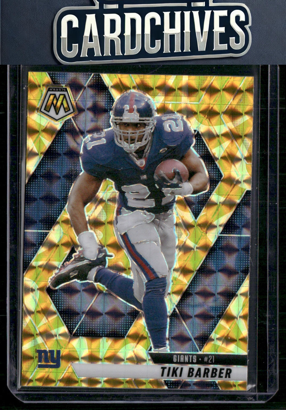 Tiki Barber 2025 Panini Mosaic #12 Mosaic Reactive Yellow