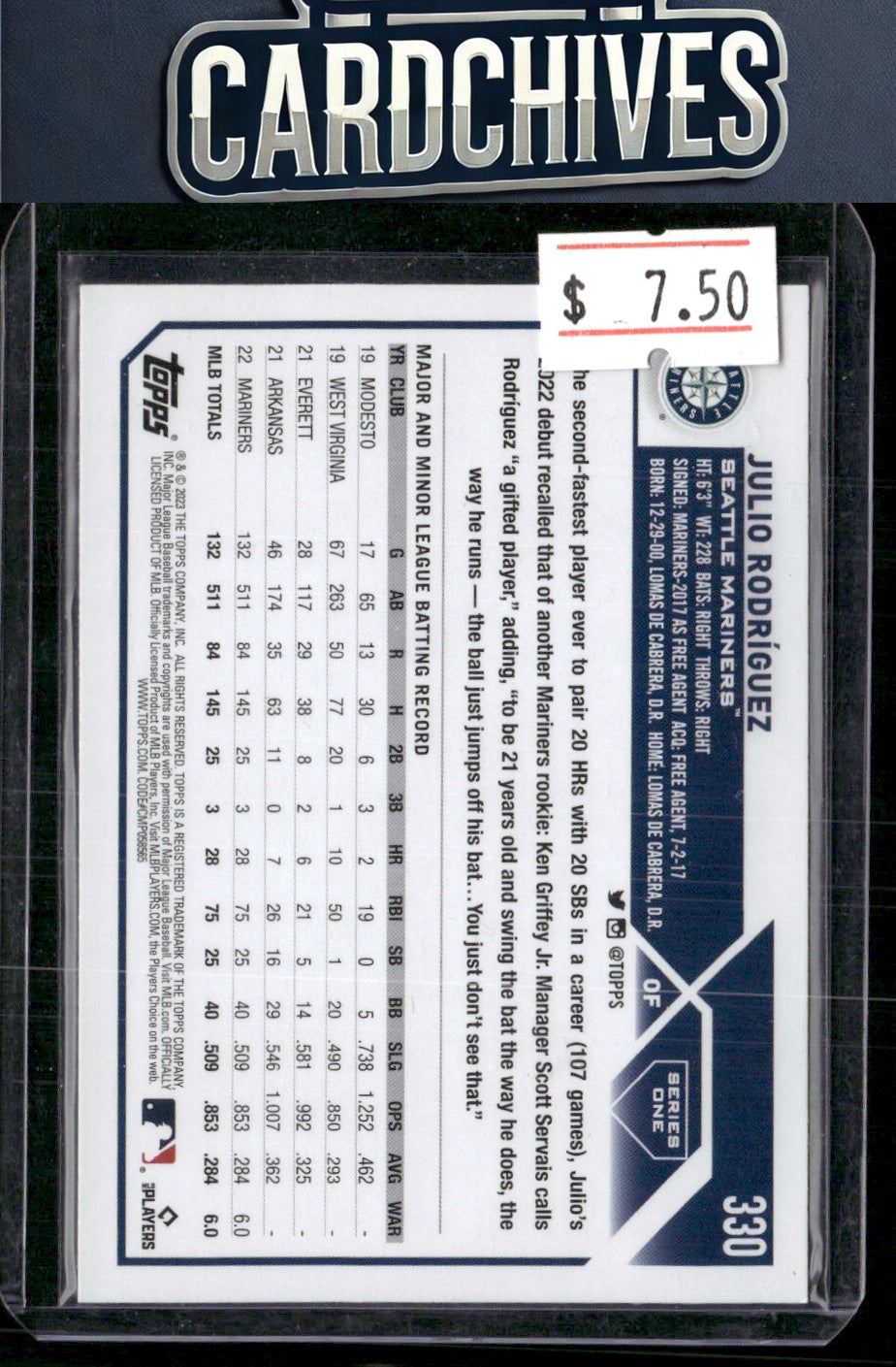 Julio Rodríguez 2023 Topps #330