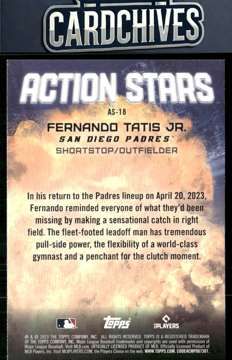 Fernando Tatis Jr. 2023 Topps Update #AS-18 Action Stars Blue