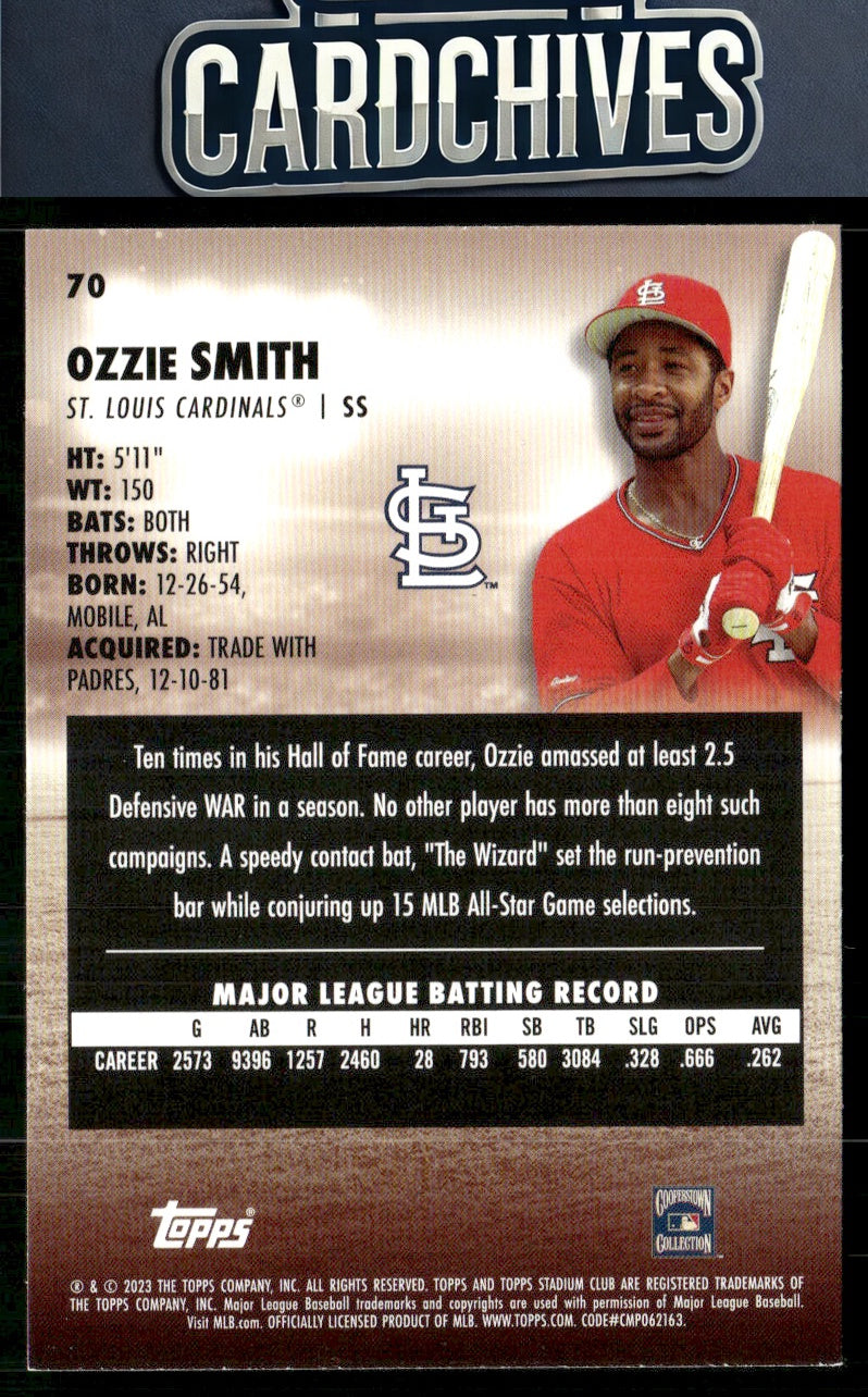 Ozzie Smith 2023 Stadium Club #70