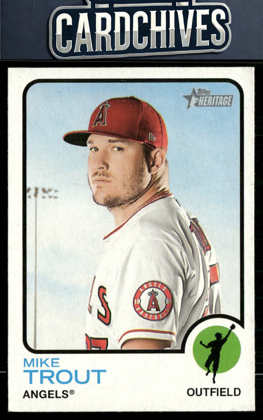 Mike Trout 2022 Topps Heritage #100 Team Name Color Swap Variation