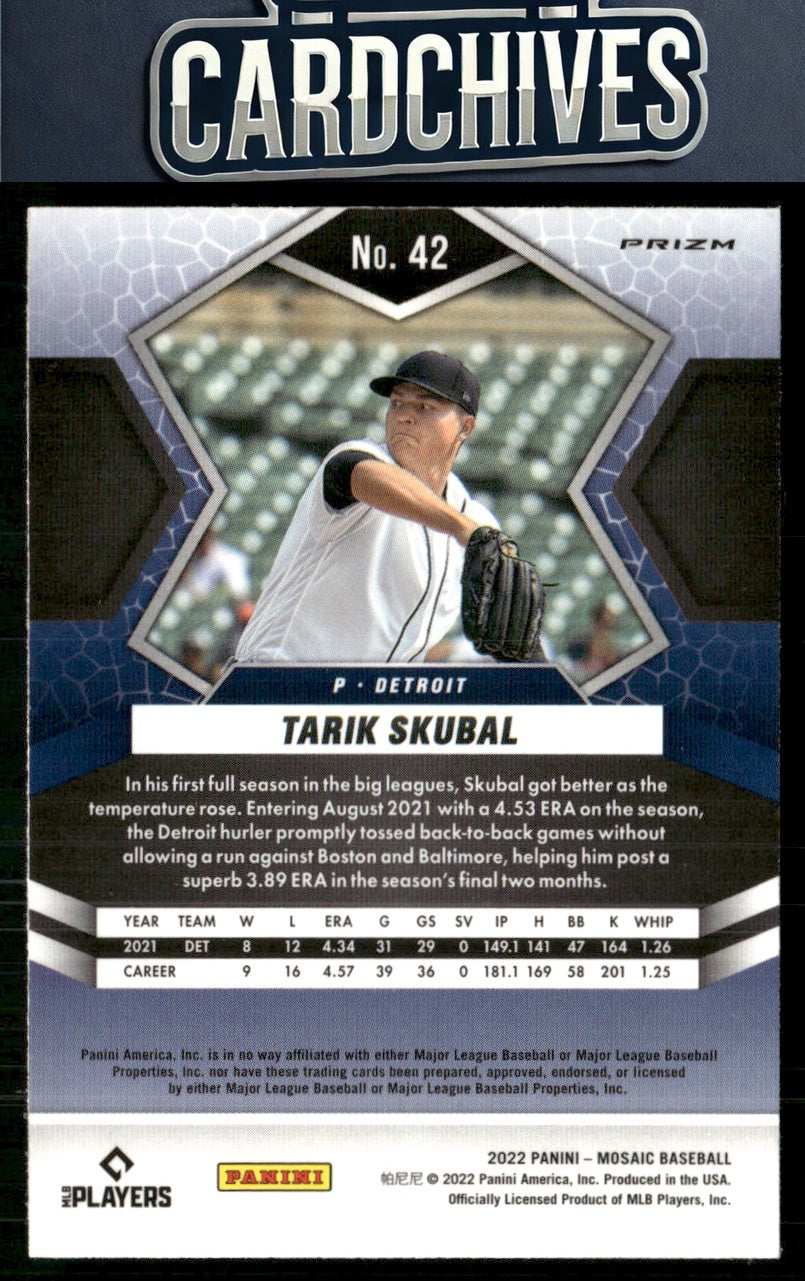 Tarik Skubal 2022 Panini Mosaic #42 Green Mosaic