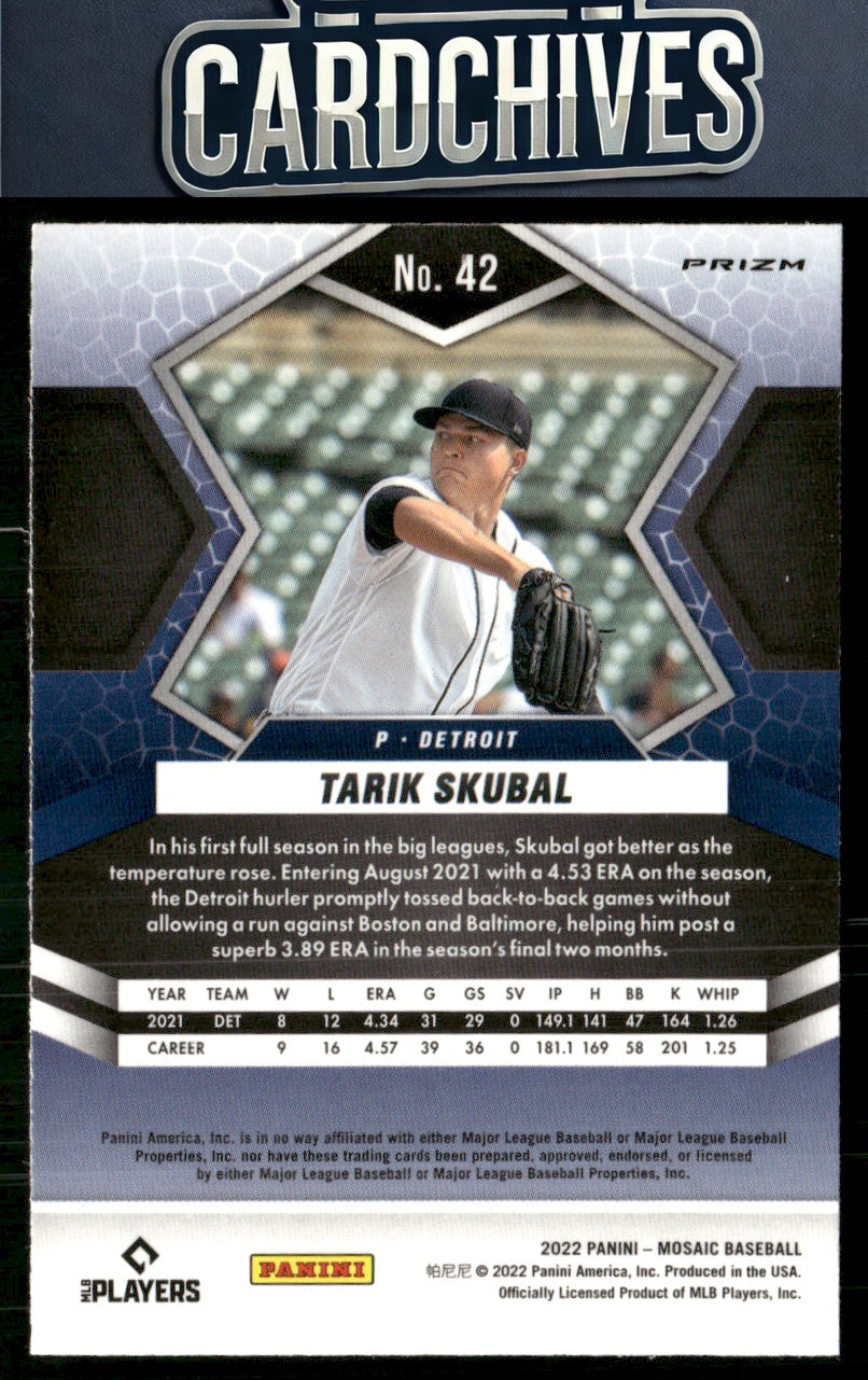 Tarik Skubal 2022 Panini Mosaic #42 Reactive Orange Mosaic