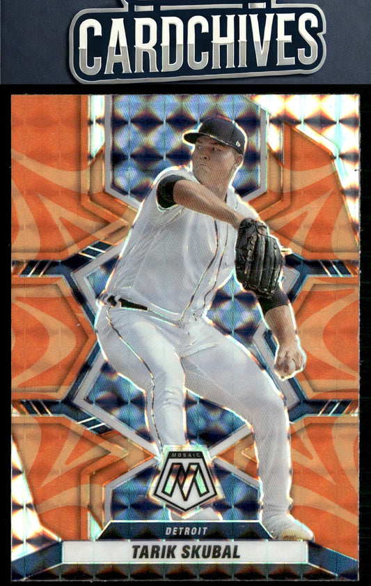 Tarik Skubal 2022 Panini Mosaic #42 Reactive Orange Mosaic