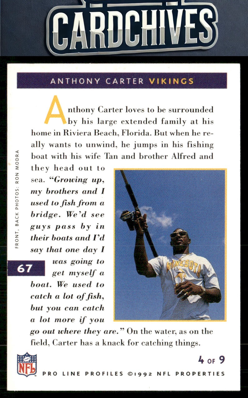 Anthony Carter 1992 Pro Line Profiles #67