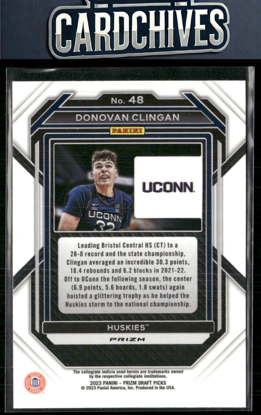 Donovan Clingan 2023 Panini Prizm Draft Picks #48 Red Ice