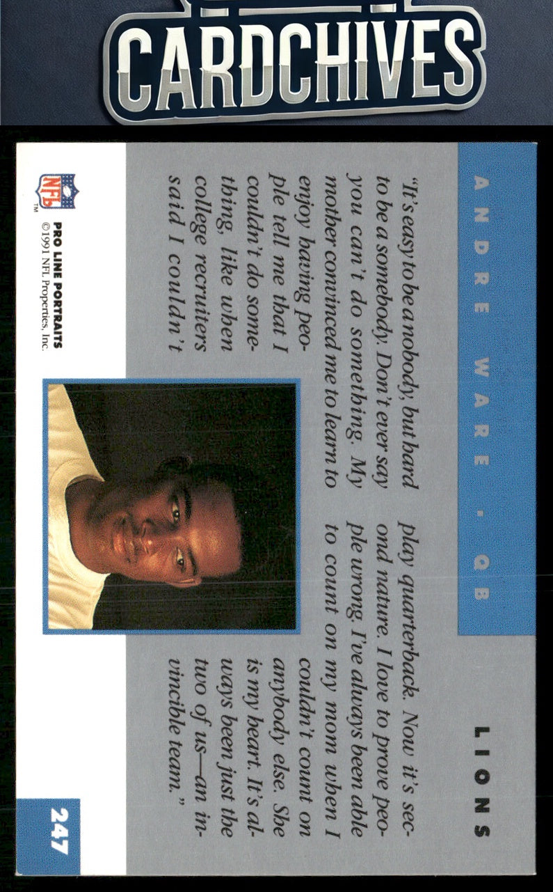 Andre Ware 1991 Pro Line Portraits #247