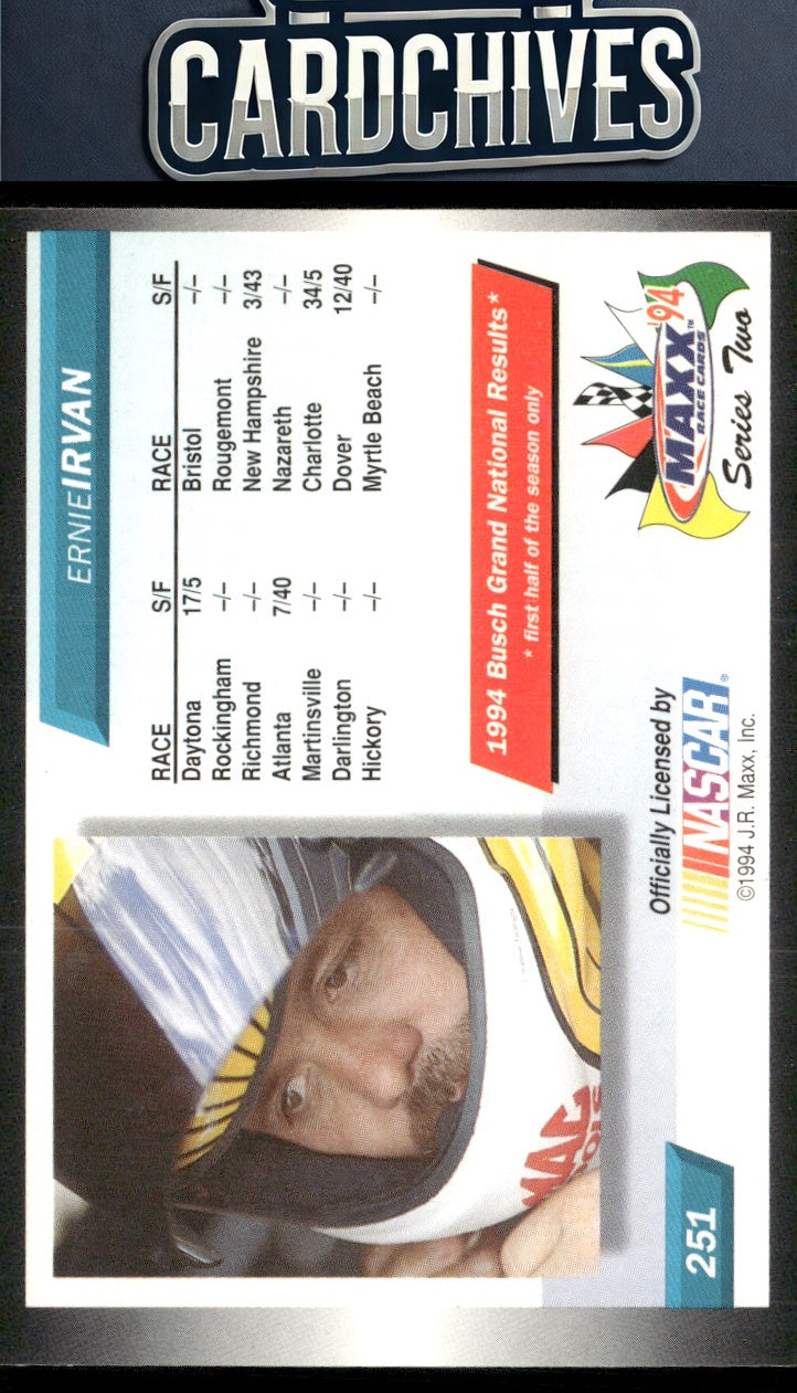 Ernie Irvan 1994 Maxx #251