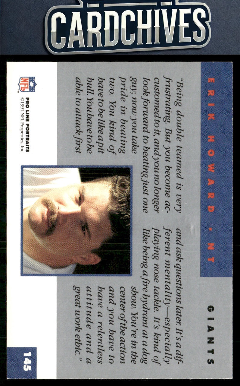 Erik Howard 1991 Pro Line Portraits #145