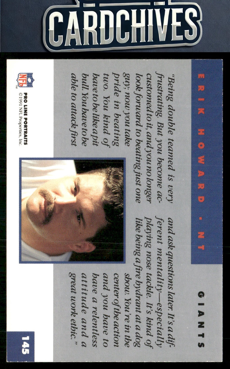Erik Howard 1991 Pro Line Portraits #145