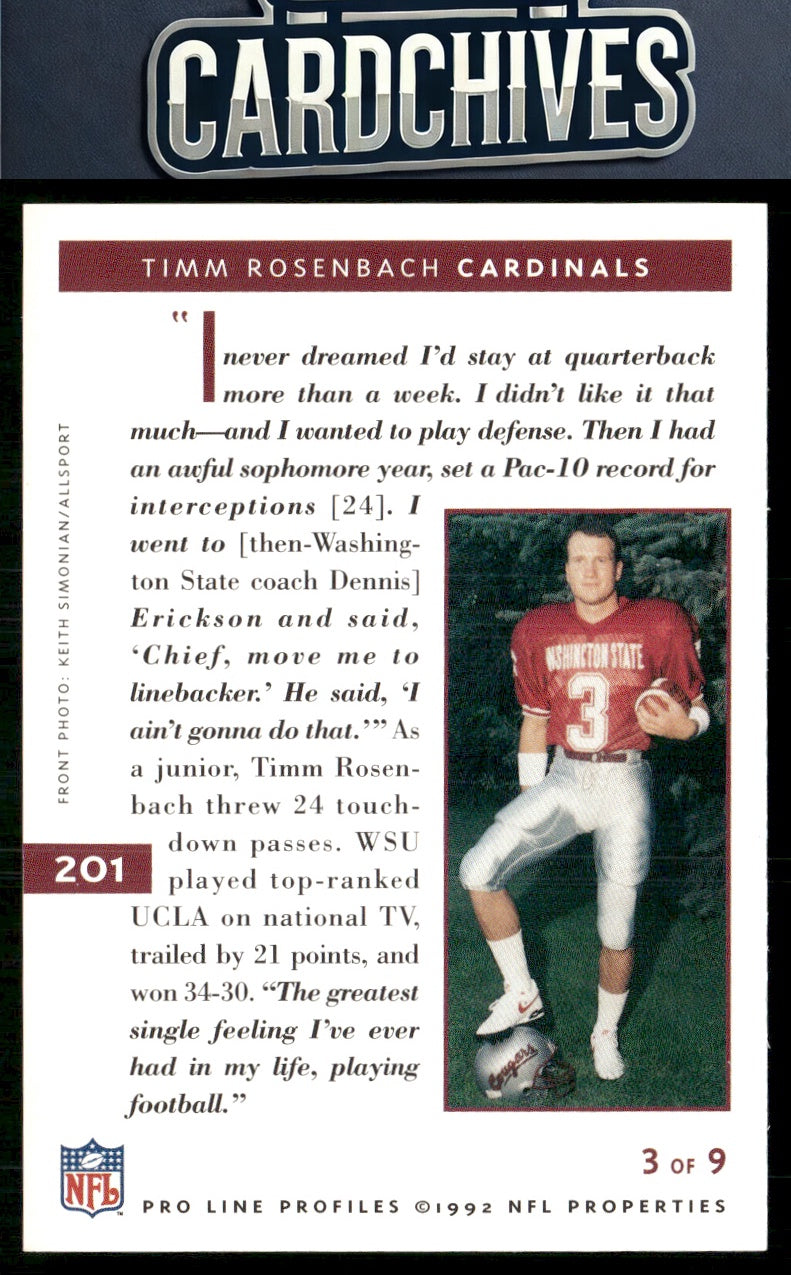 Timm Rosenbach 1992 Pro Line Profiles #201