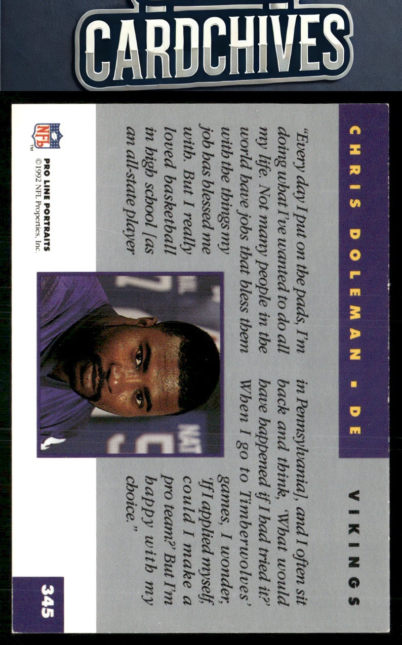 Chris Doleman 1992 Pro Line Portraits #345