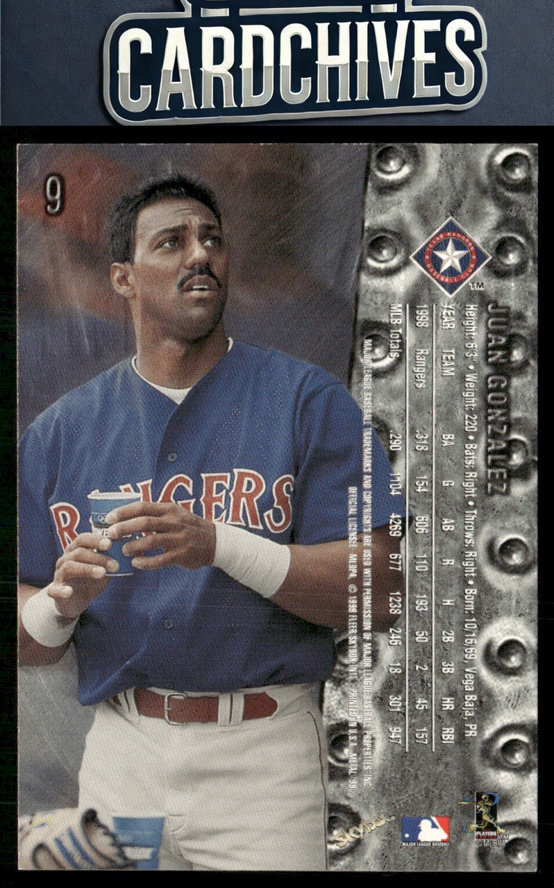 Juan Gonzalez 1999 Metal Universe #9