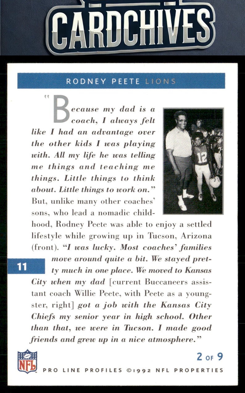 Rodney Peete 1992 Pro Line Profiles #11