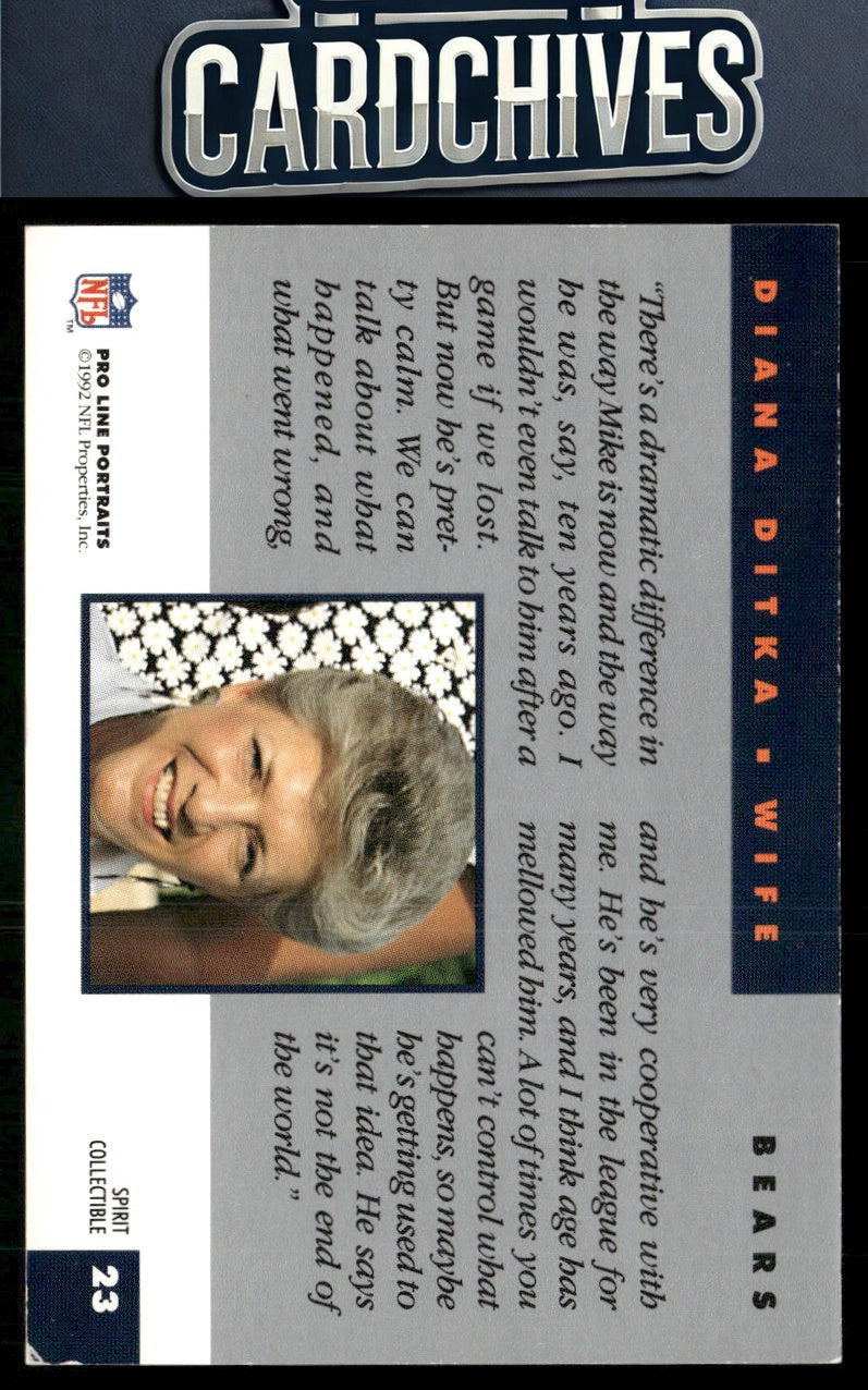 Diana Ditka 1992 Pro Line Portraits #23 Wives