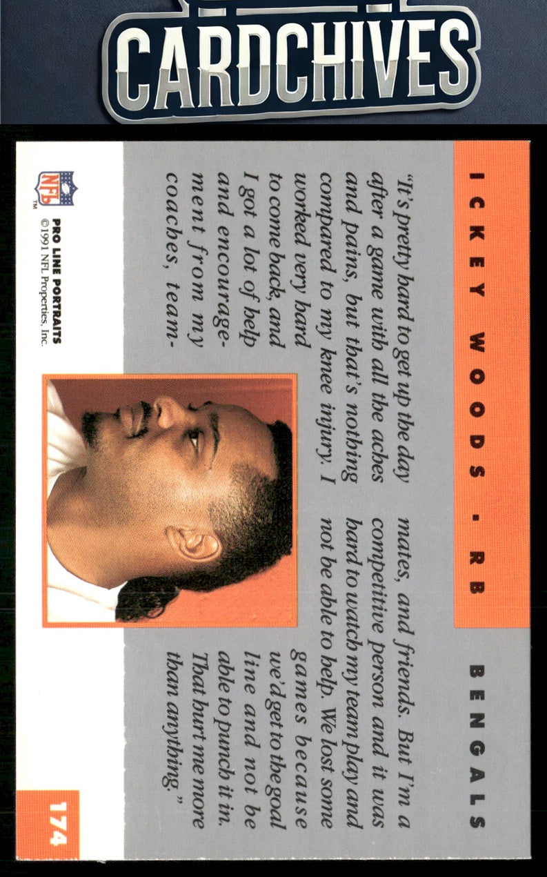 Ickey Woods 1991 Pro Line Portraits #174