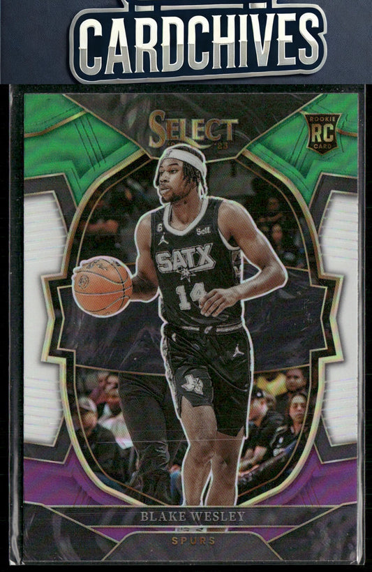 Blake Wesley 2022-23 Panini Select #97 Green White Purple Prizms Rookie