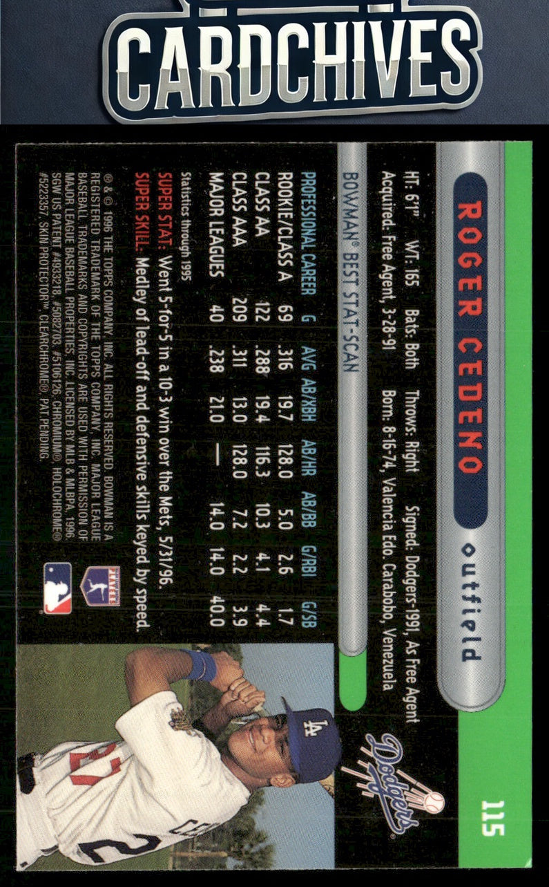 Roger Cedeno 1996 Bowman's Best #115