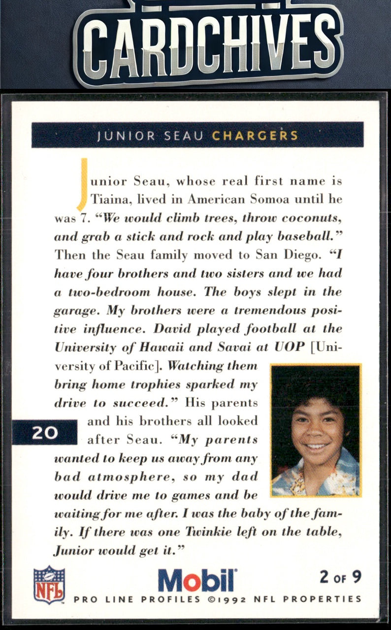 Junior Seau 1992 Pro Line Mobil #20