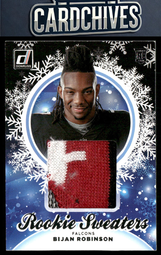 Bijan Robinson 2023 Donruss #HS-BRO Rookie Holiday Sweater Relics Memorabilia
