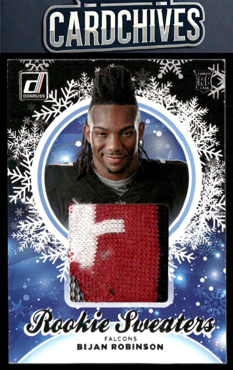 Bijan Robinson 2023 Donruss #HS-BRO Rookie Holiday Sweater Relics MEM