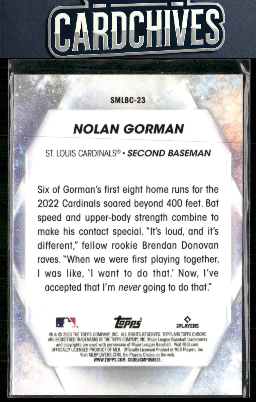 Nolan Gorman 2023 Topps #SMLBC-23 Stars of MLB Chrome