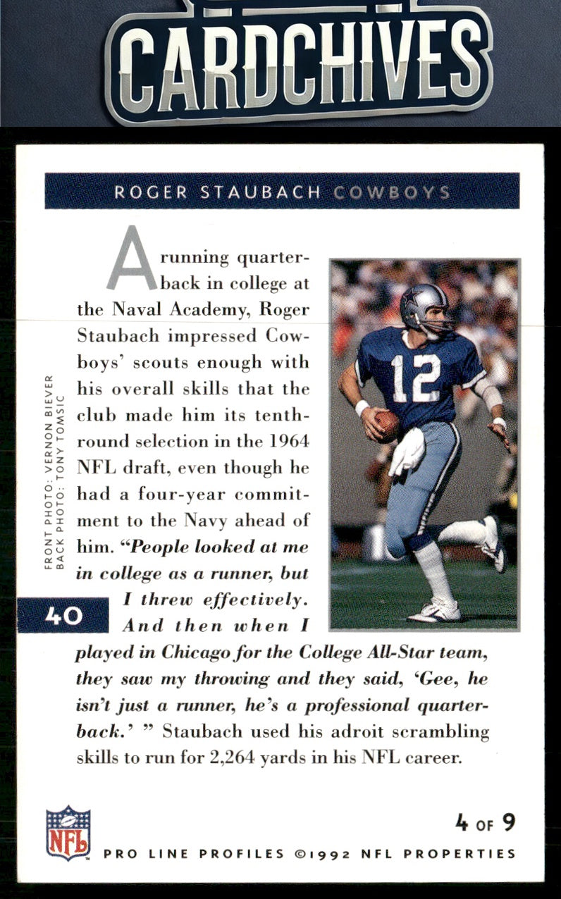 Roger Staubach 1992 Pro Line Profiles #40