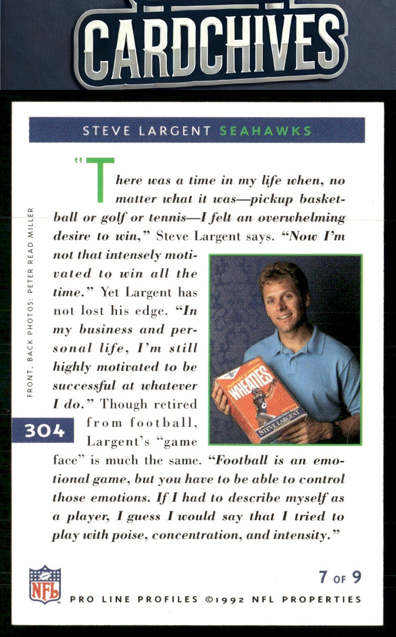 Steve Largent 1992 Pro Line Profiles #304