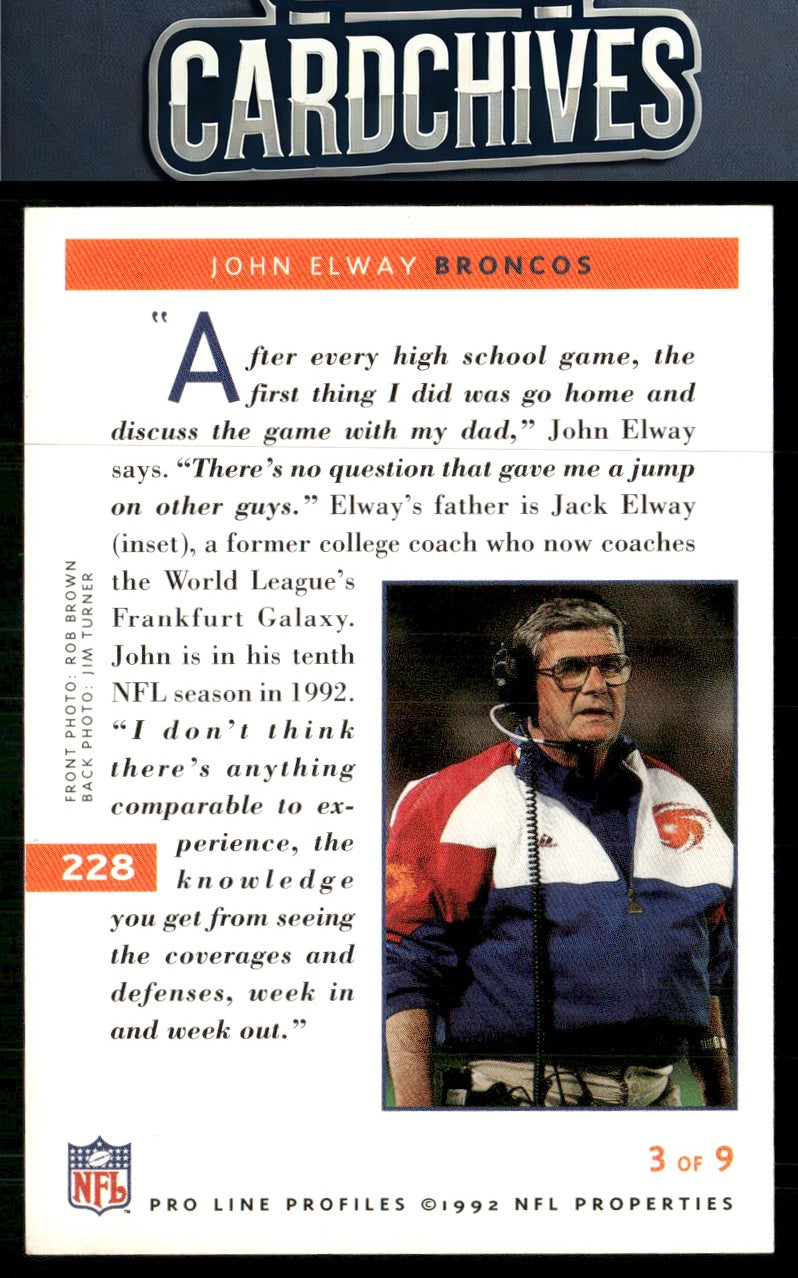John Elway 1992 Pro Line Profiles #228