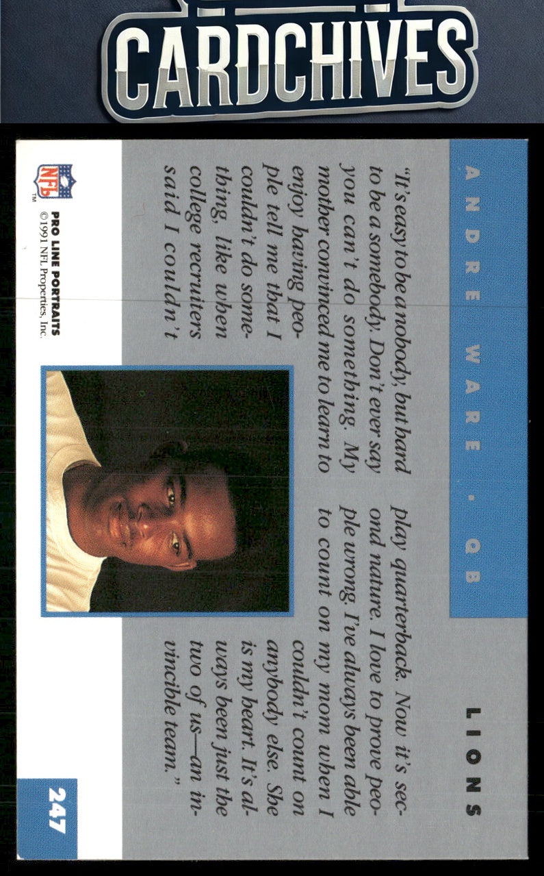 Andre Ware 1991 Pro Line Portraits #247