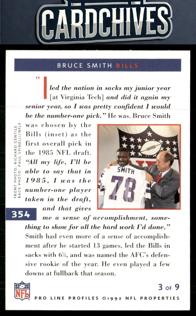 Bruce Smith 1992 Pro Line Profiles #354