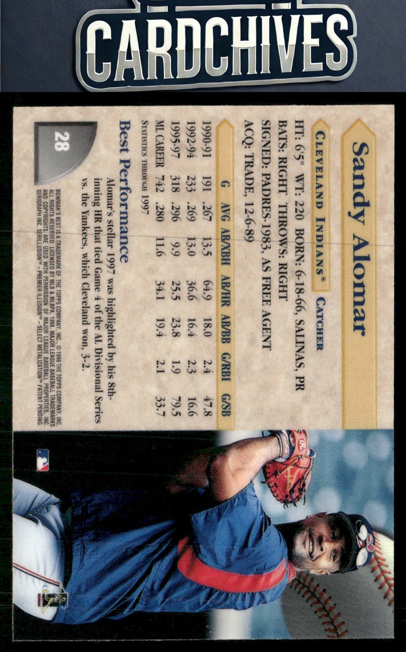 Sandy Alomar 1998 Bowman's Best #28