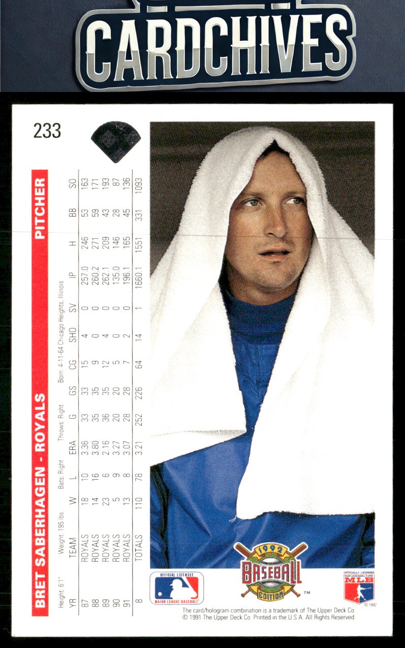 Bret Saberhagen 1992 Upper Deck #233