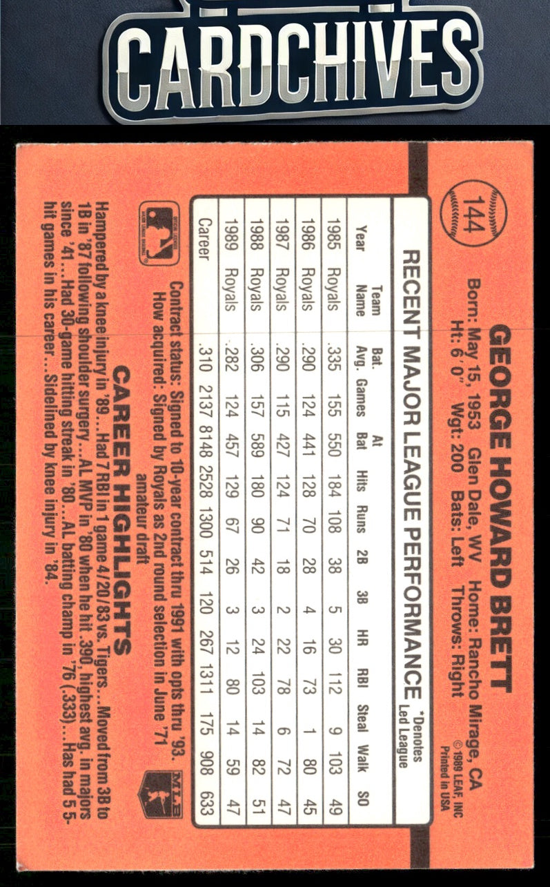 George Brett 1990 Donruss #144c