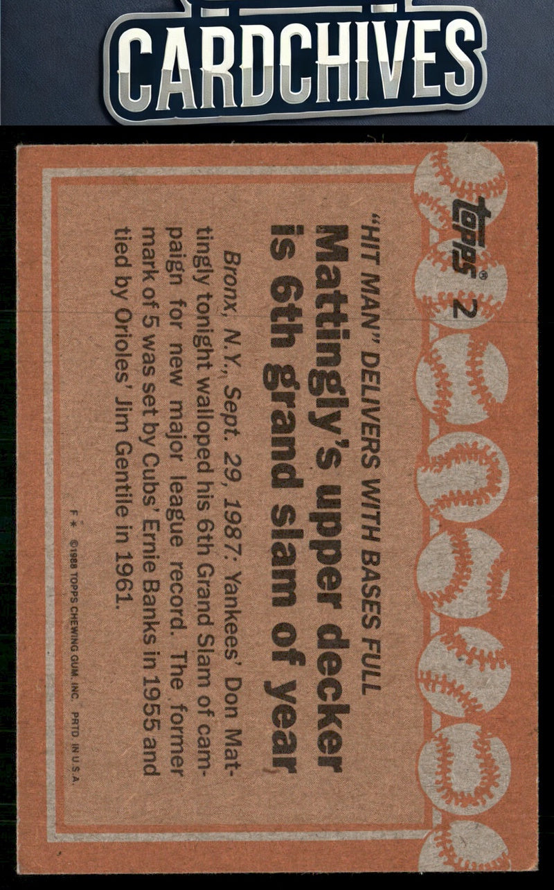Don Mattingly 1988 Topps #2