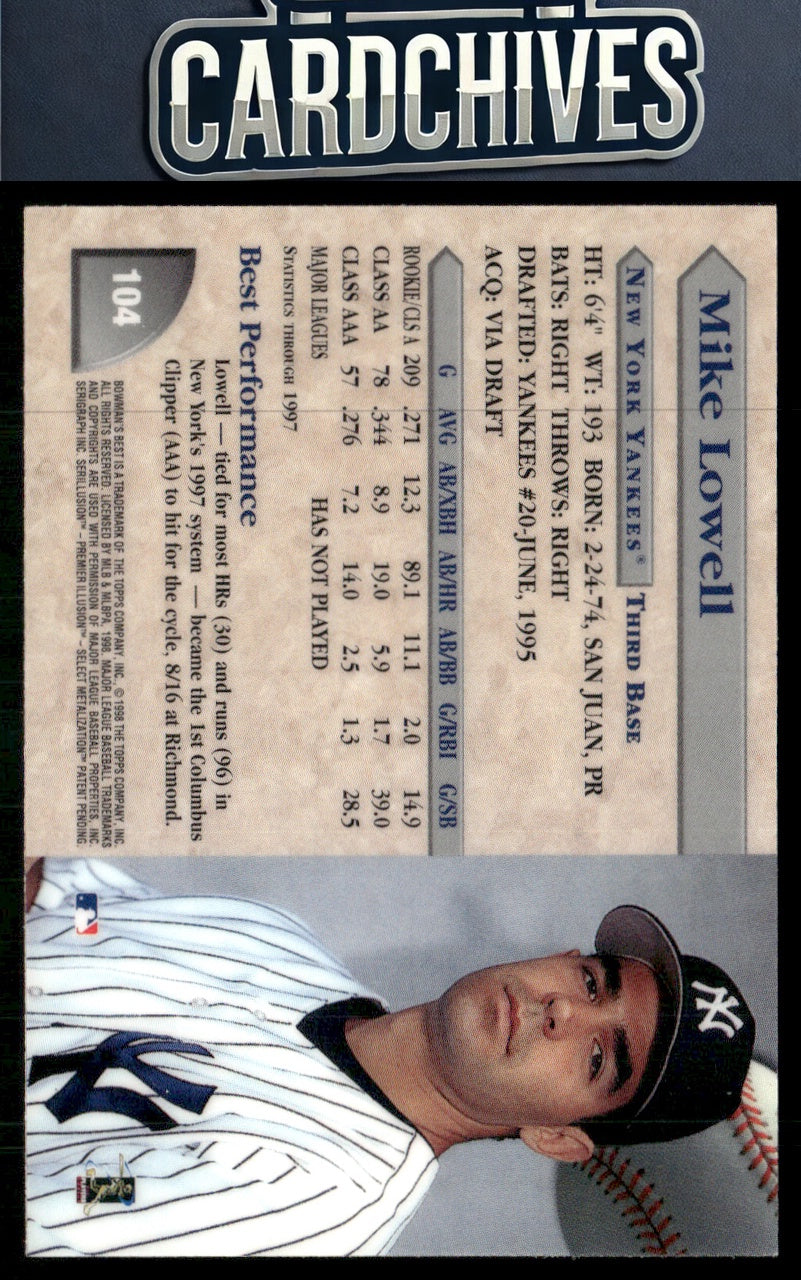 Mike Lowell 1998 Bowman's Best #104 Rookie