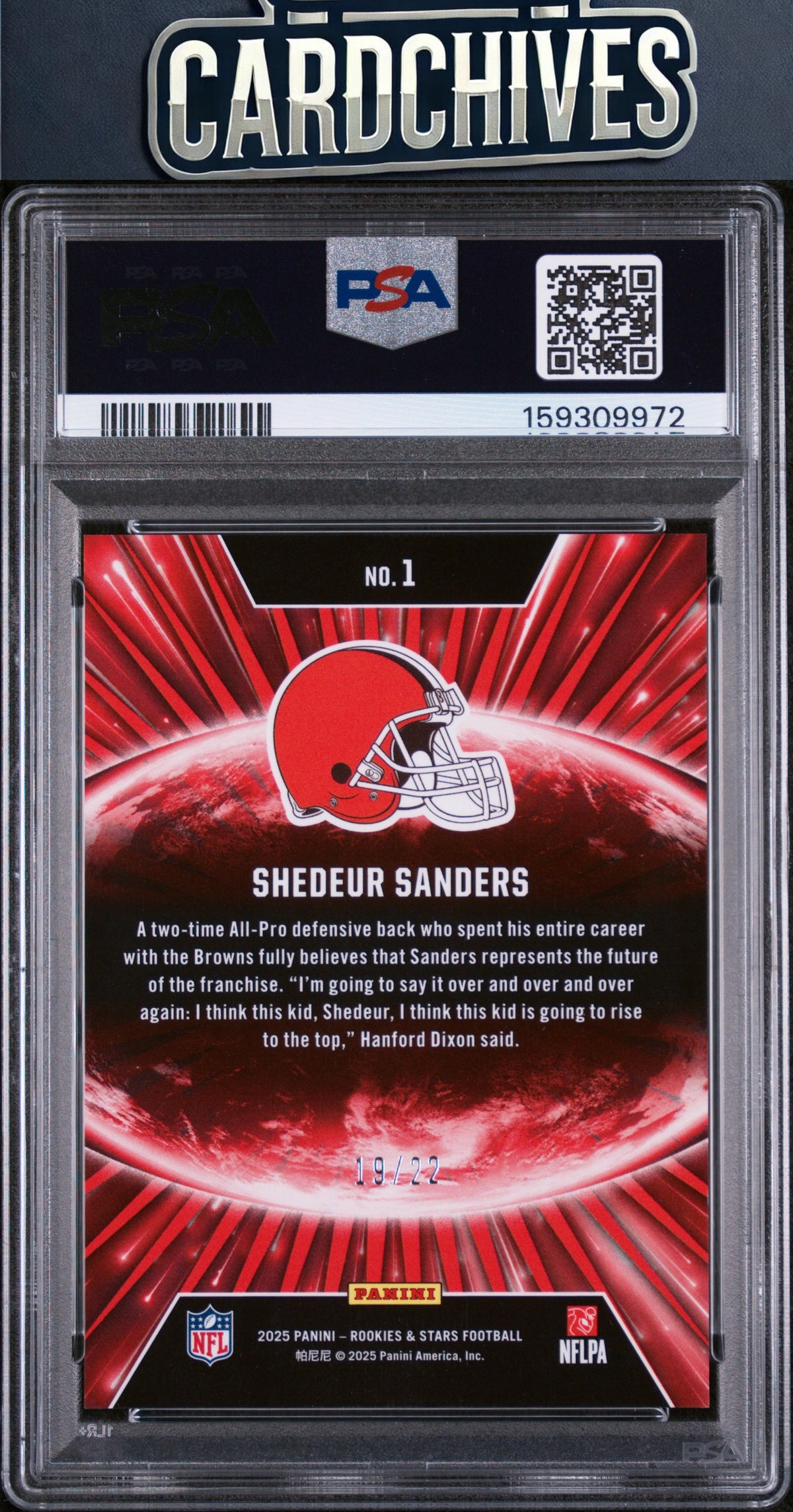 Shedeur Sanders 2025 Rookies Stars #1 Stellar Rookies Ice #/22 PSA 10 POP 1