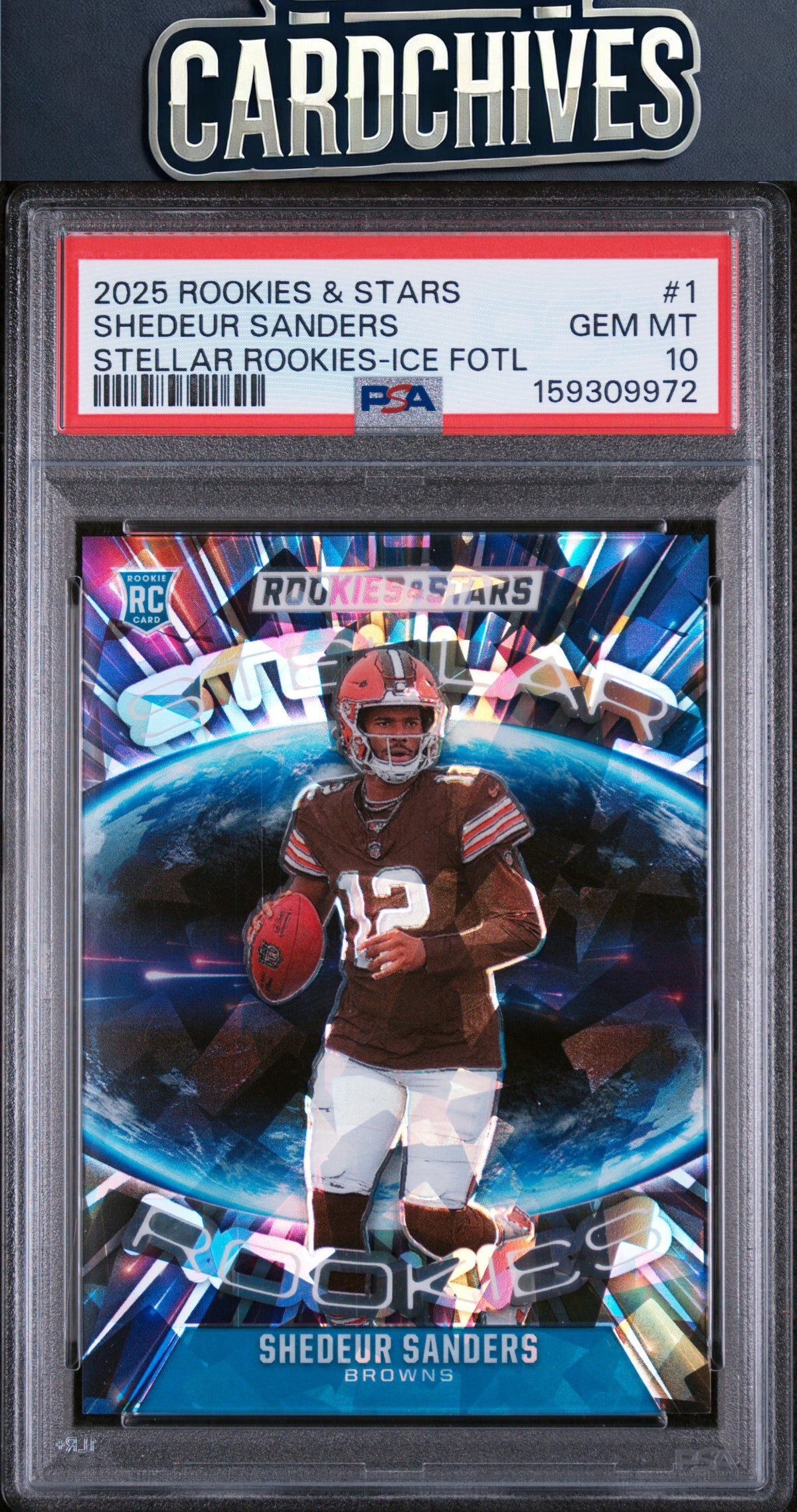Shedeur Sanders 2025 Rookies Stars #1 Stellar Rookies Ice #/22 PSA 10 POP 1