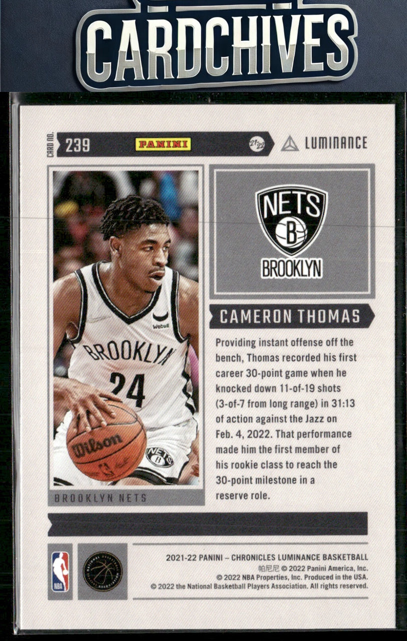 Cameron Thomas 2021-22 Panini Chronicles #239 Bronze